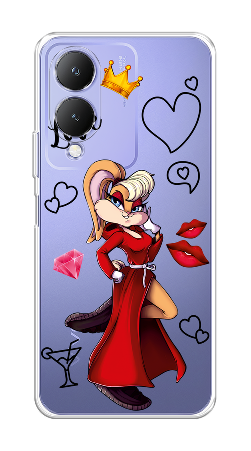 

Чехол на Vivo Y17s "Rich Lola Bunny", Красный;бежевый;оранжевый, 269850-1