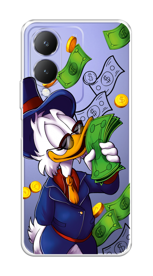 

Чехол на Vivo Y17s "Scrooge McDuck with Money", Синий;зеленый;белый, 269850-1