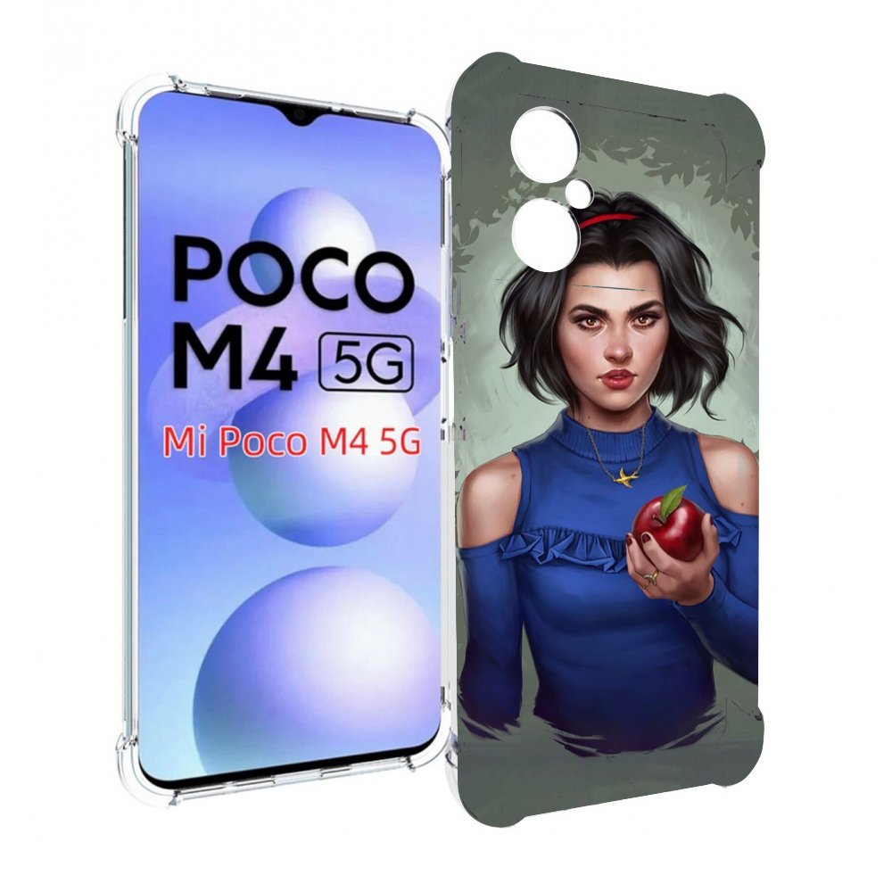 

Чехол MyPads девушка-с-яблоком женский для Xiaomi Poco M4 5G, Прозрачный, Tocco