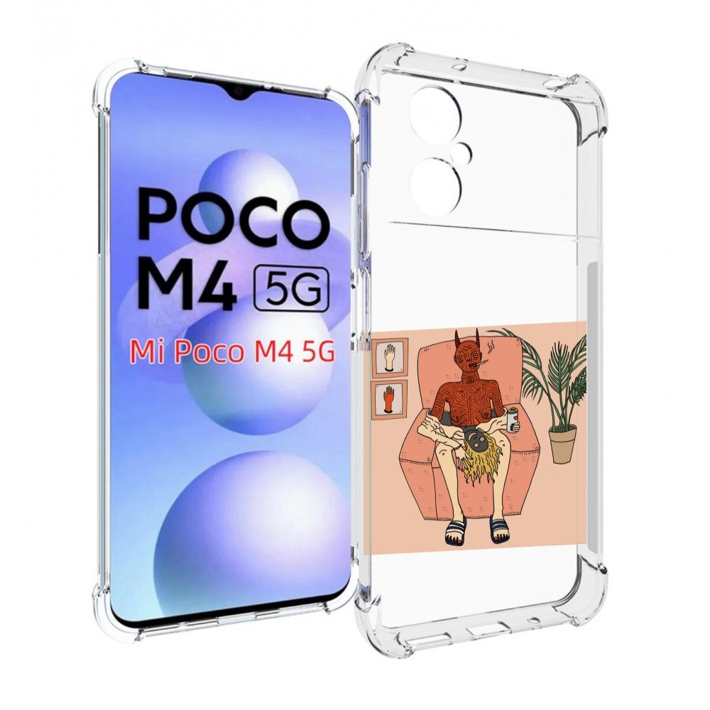 

Чехол MyPads девушка-сняла-кожу для Xiaomi Poco M4 5G, Прозрачный, Tocco