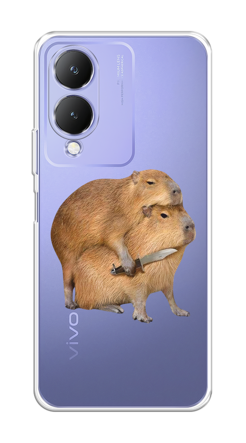 

Чехол на Vivo Y17s "Капибара с ножом", Бежевый, 269850-1