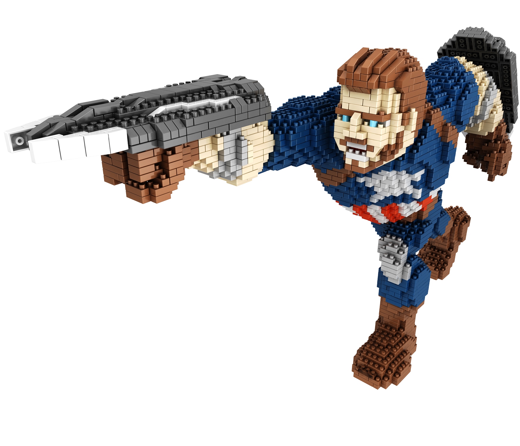 3D конструктор RTOY из миниблоков Супергерои Капитан Америка 2750 элементов - JM8831-1 три кота супергерои