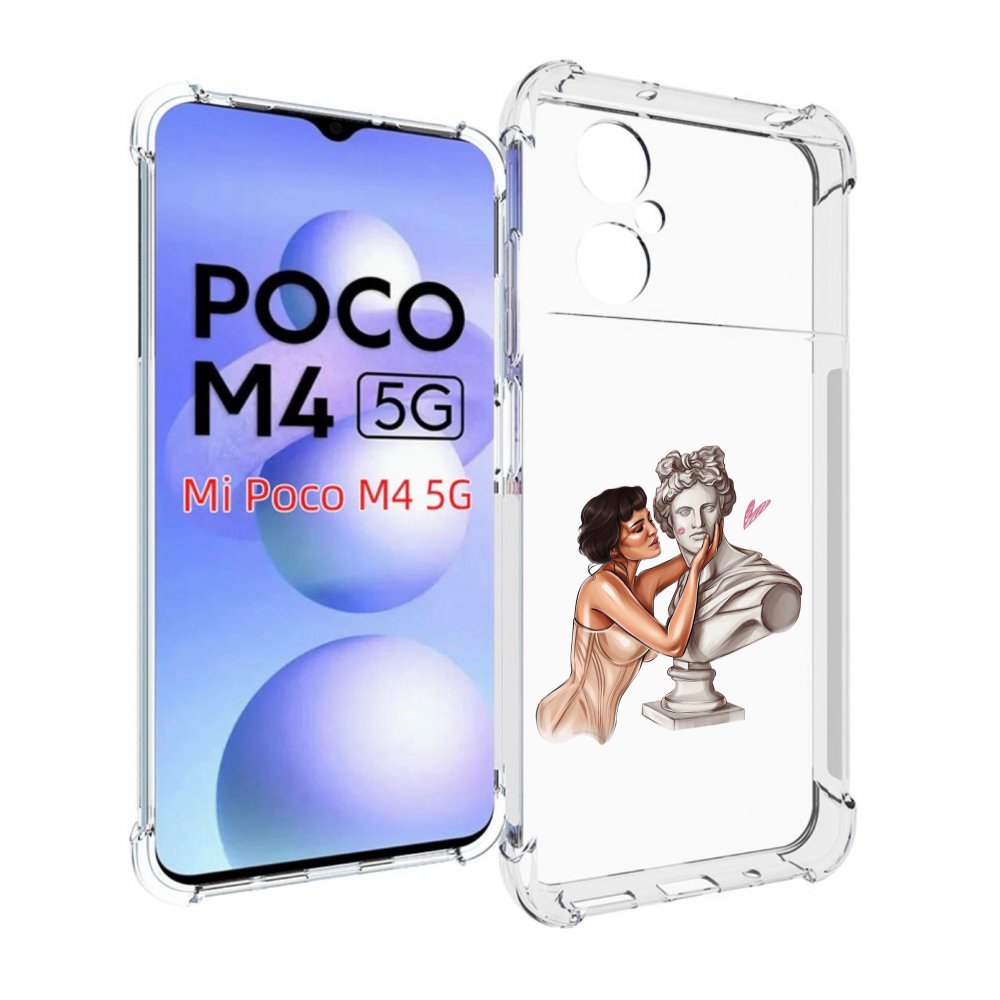 

Чехол MyPads девушка-со-статуей женский для Xiaomi Poco M4 5G, Прозрачный, Tocco