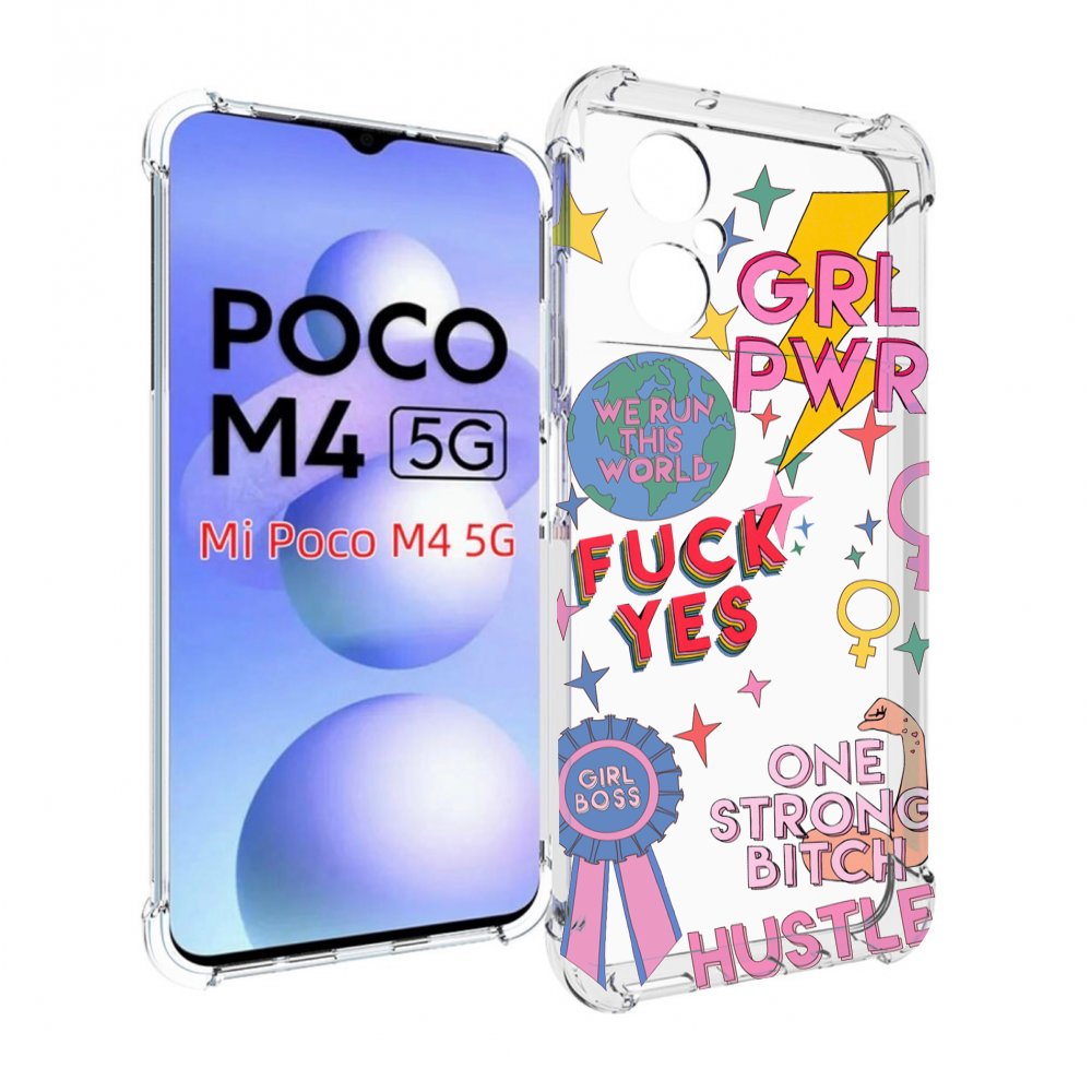 

Чехол MyPads девушки-боссы женский для Xiaomi Poco M4 5G, Прозрачный, Tocco