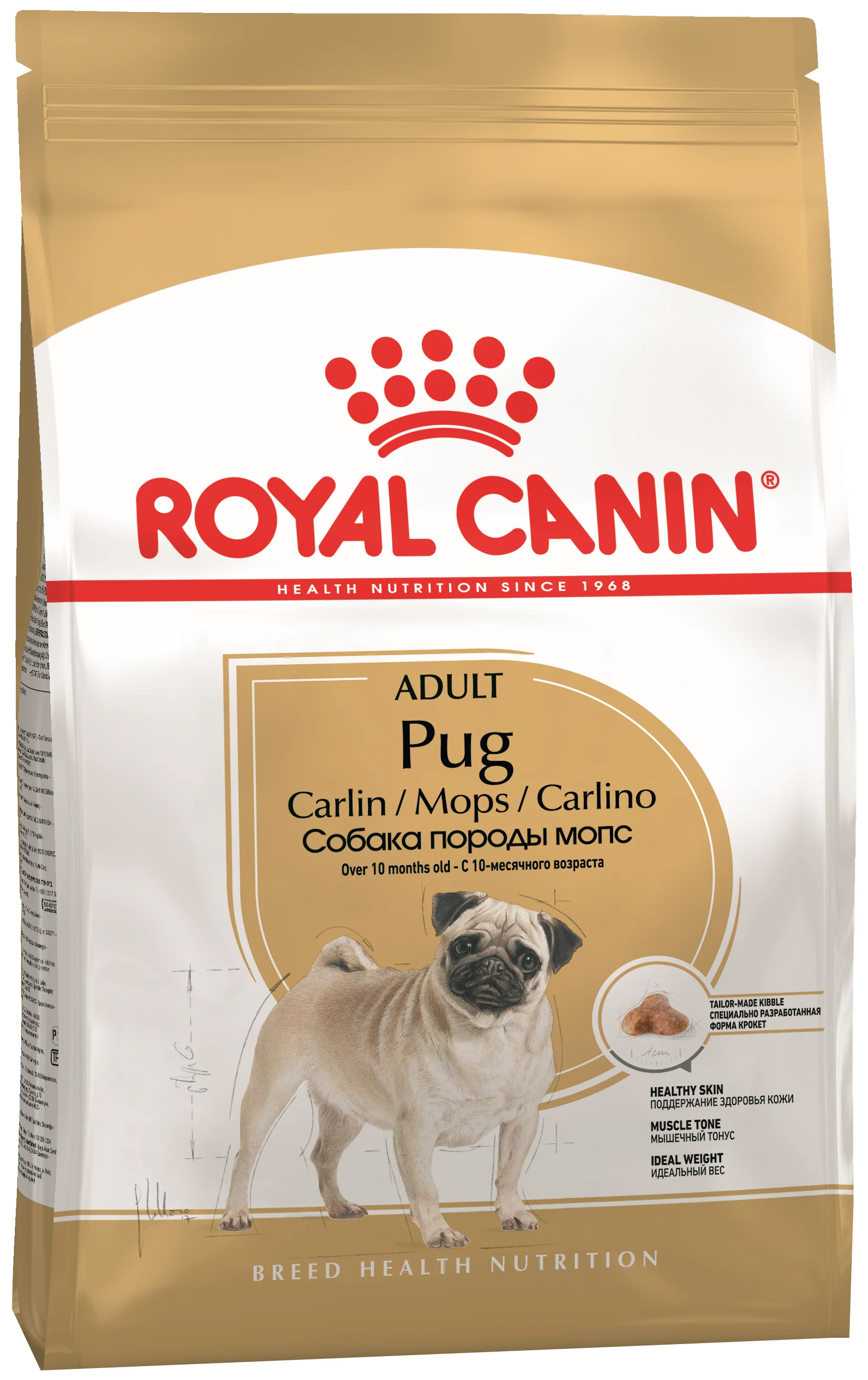 фото Сухой корм для собак royal canin pug adult для мопса злаки и рис 1.5 кг