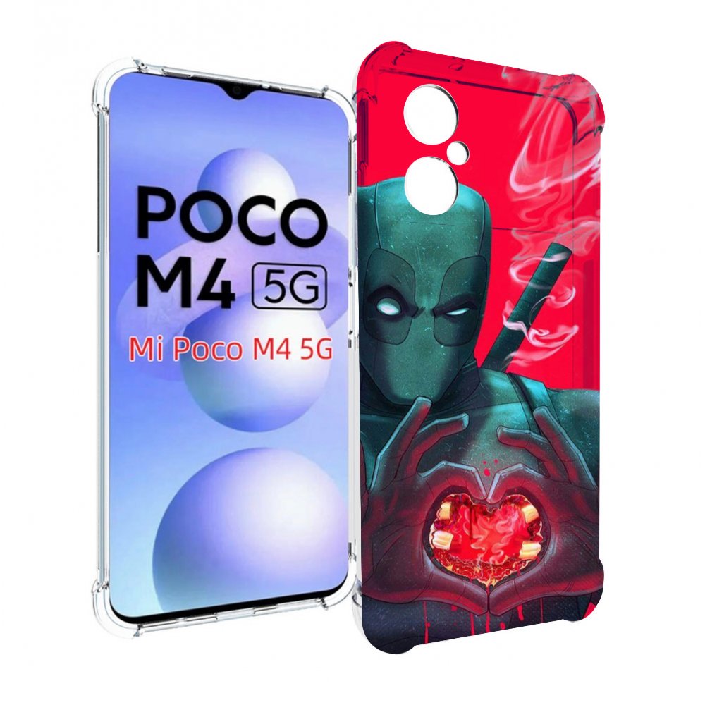 

Чехол MyPads дедпул-в-сердце для Xiaomi Poco M4 5G, Прозрачный, Tocco