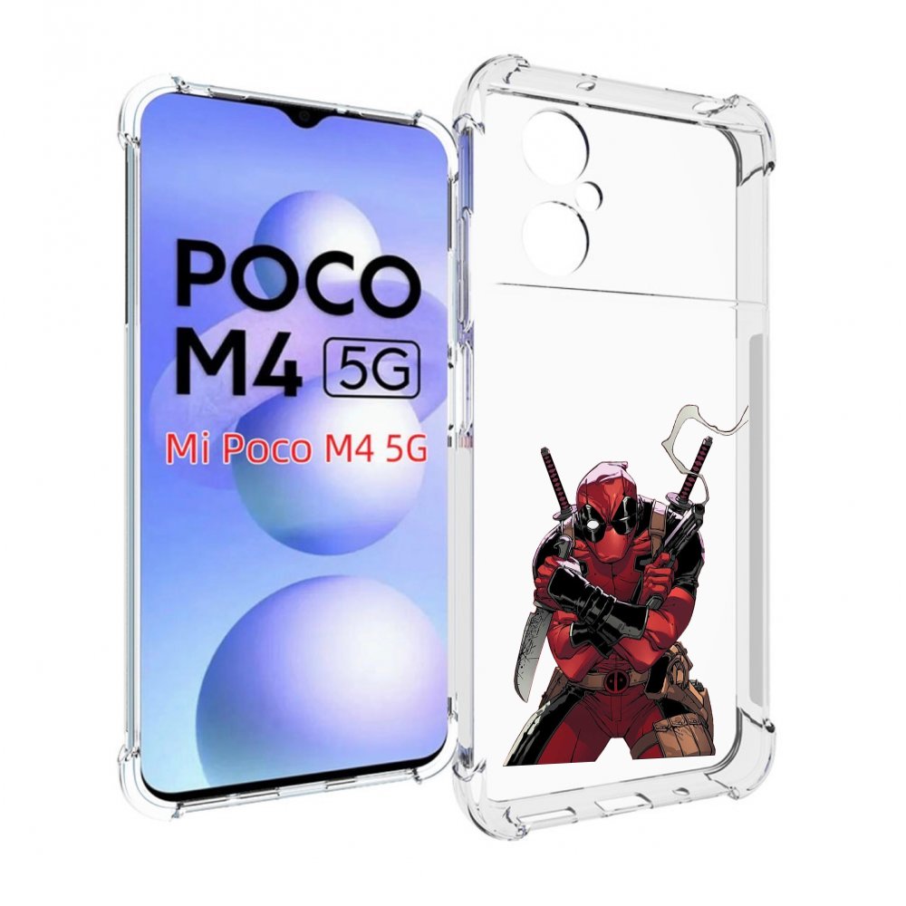 Чехол MyPads дедпул-подмигивает для Xiaomi Poco M4 5G