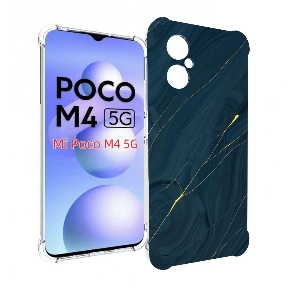 

Чехол MyPads дерево с золотыми трещинами для Xiaomi Poco M4 5G, Прозрачный, Tocco
