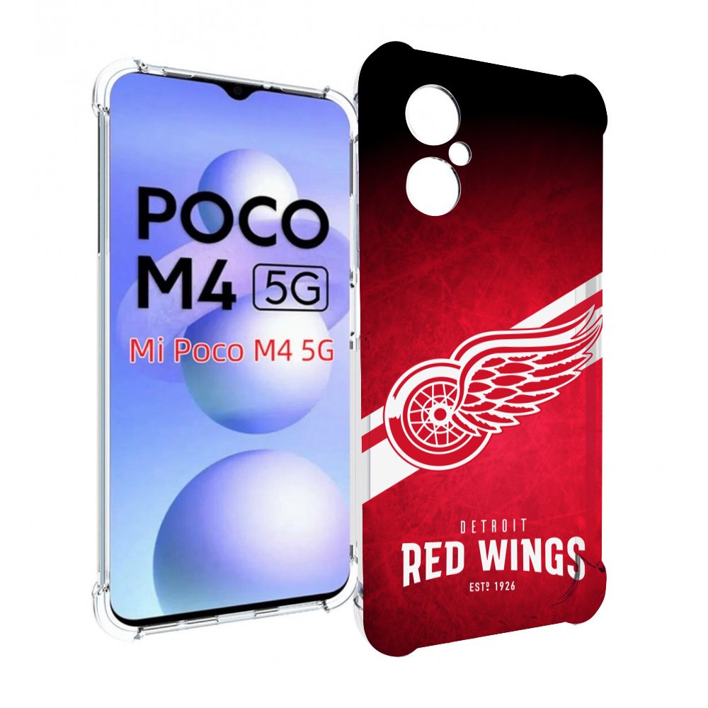 

Чехол MyPads детриот ред вингс мужской для Xiaomi Poco M4 5G, Прозрачный, Tocco