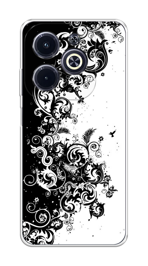 

Чехол на Infinix Hot 40i "Черно белый узор", Белый;черный;серый, 3105450-1