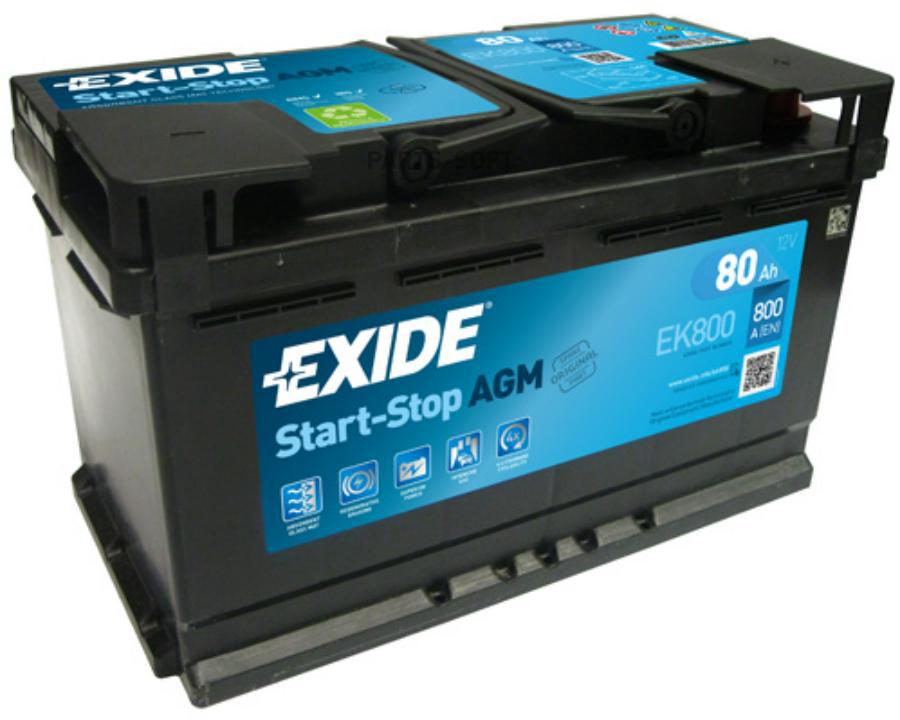 

Аккумулятор Start&Stop AGM 12V 80Ah 800A 315х175х190 полярность ETN0 клемы EN крепление B1