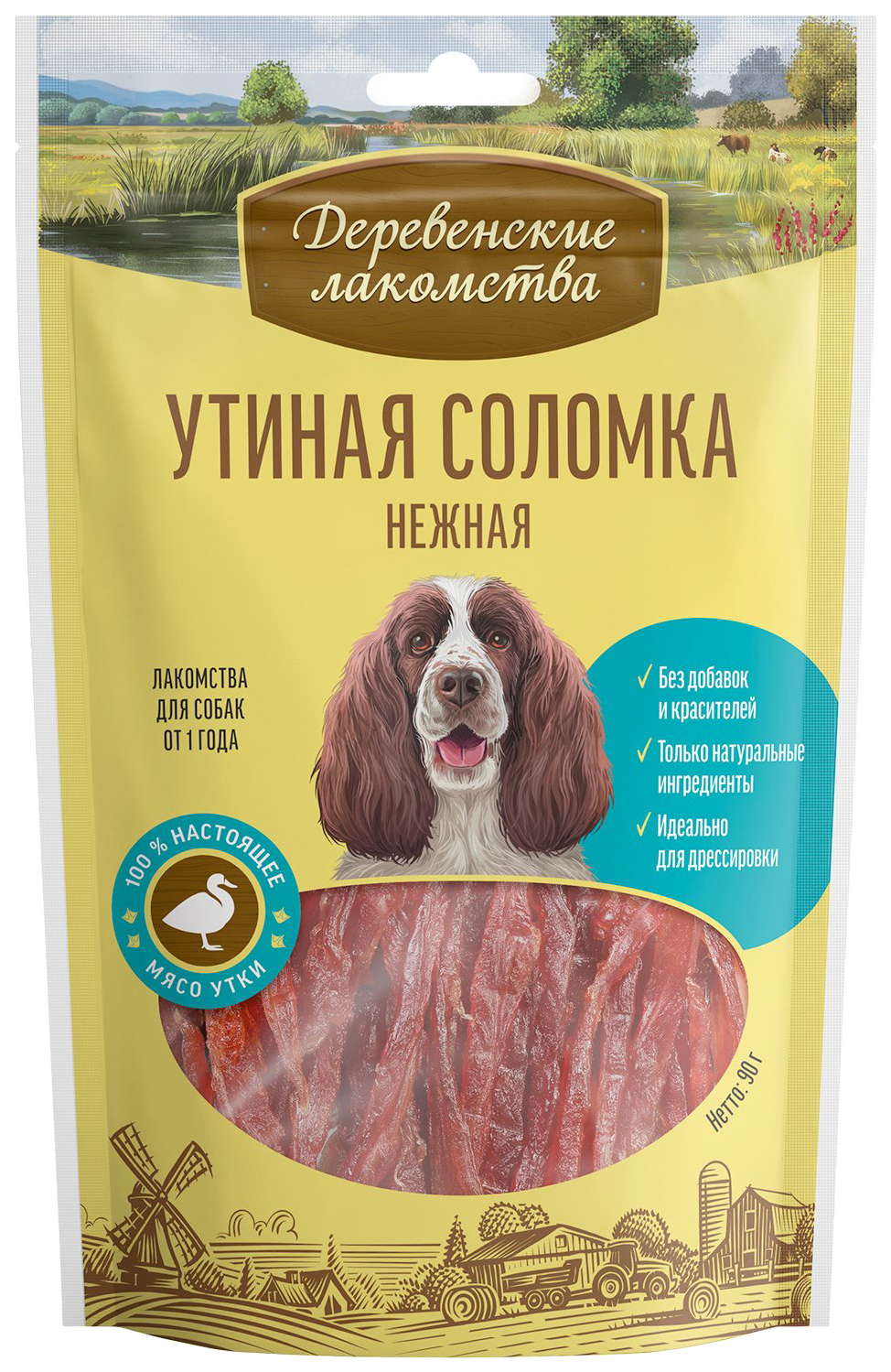 Лакомство для собак Деревенские Лакомства Утиная соломка, 90 г