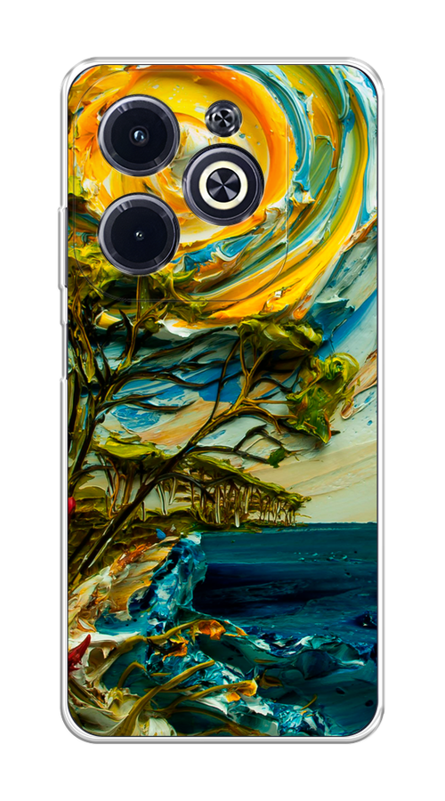 

Чехол на Infinix Hot 40i "Солнце живопись", Желтый;синий, 3105450-1