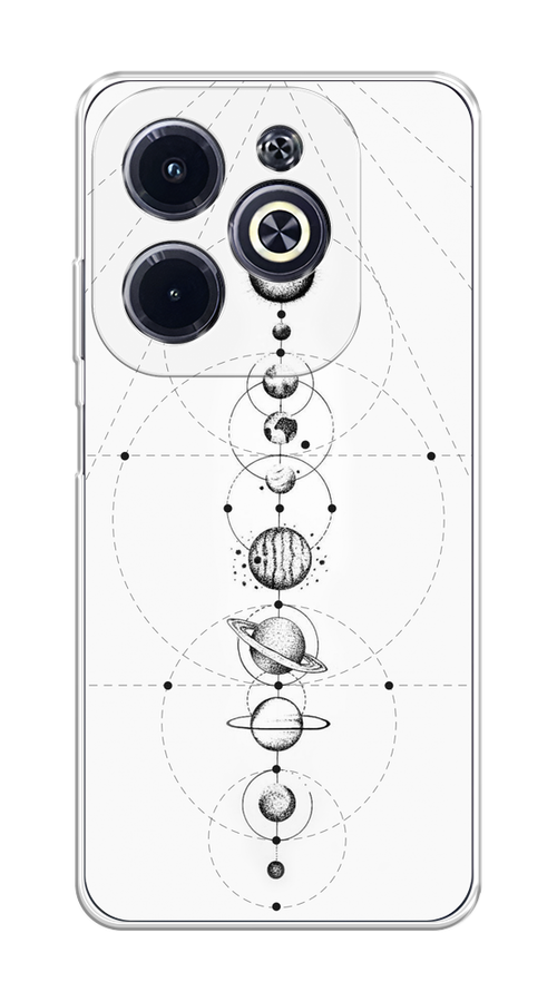 

Чехол на Infinix Hot 40i "Парад планет", Серый, 3105450-1