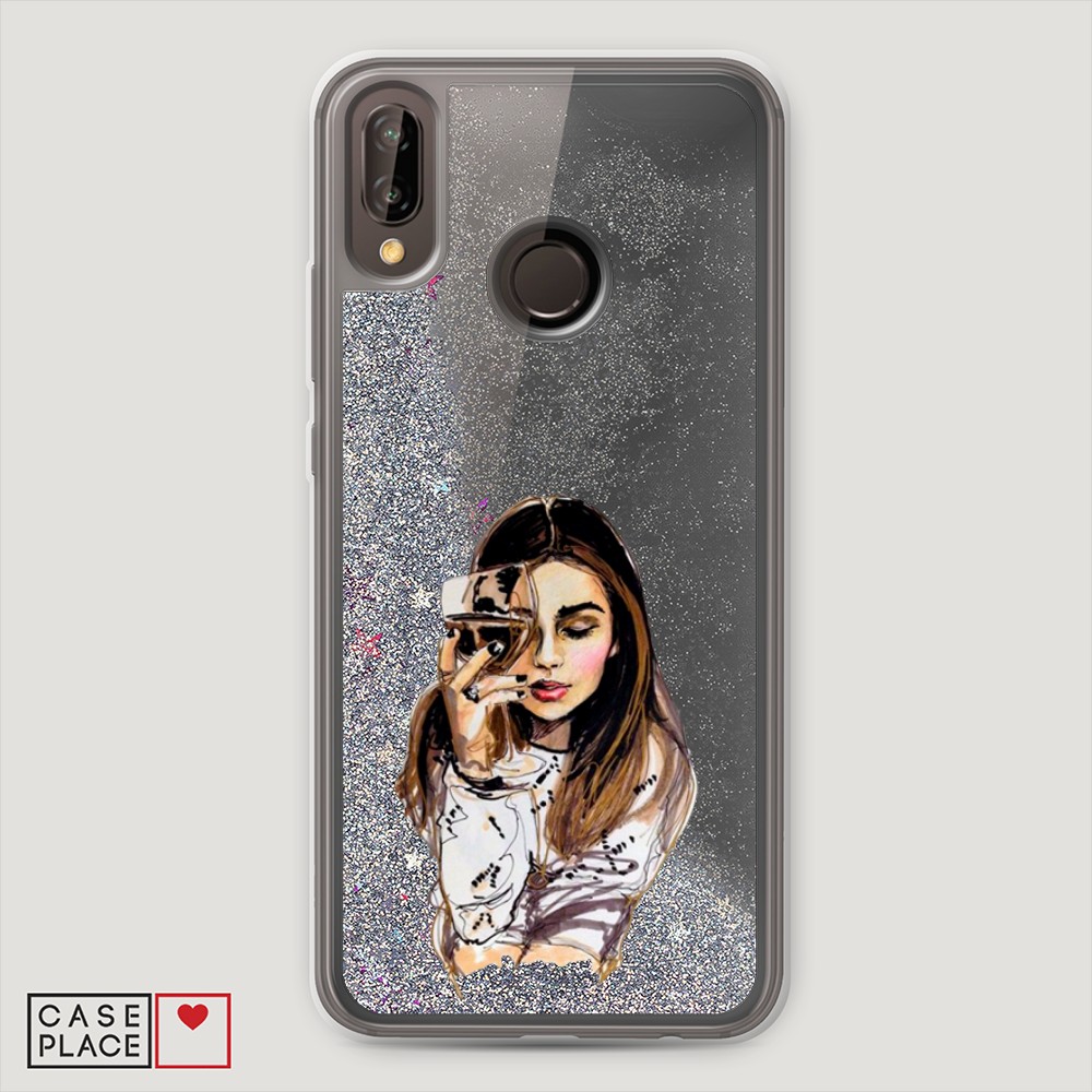 

Чехол Awog на Huawei P20 Lite/Nova 3e "Девушка с бокалом", Разноцветный, 64491-1