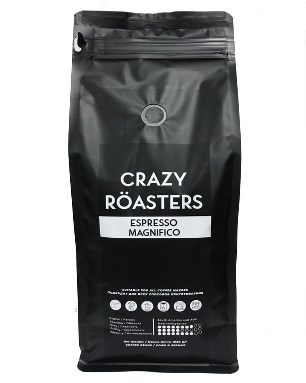 Кофе в зернах Crazy Roasters Espresso Magnifico, 1 кг