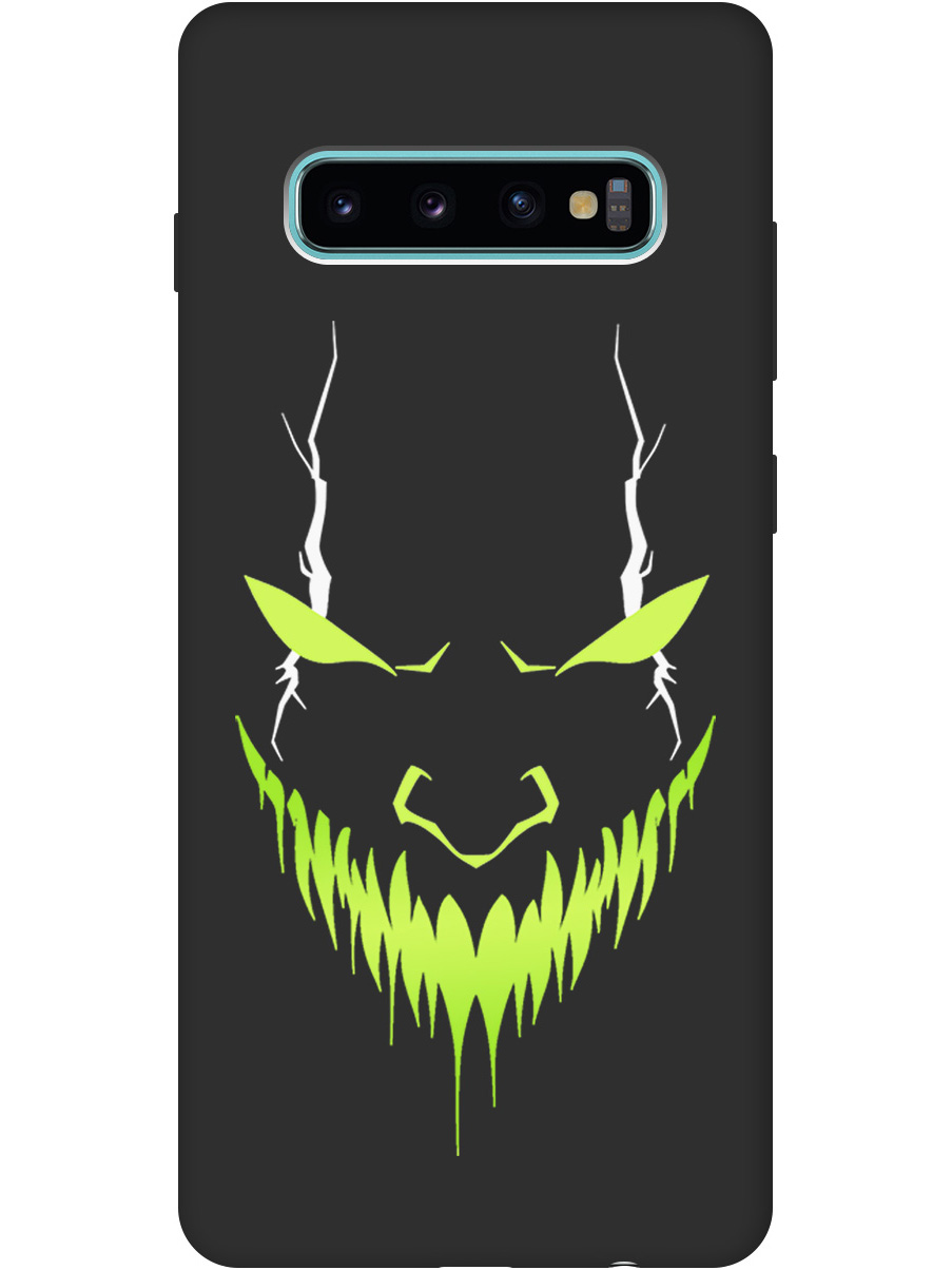 

Силиконовый чехол на Samsung Galaxy S10+ с принтом "Evil Face" матовый черный, Черный;белый;зеленый, 720461151