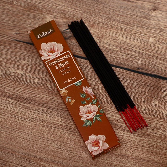 

Благовония "Tulasi" 15 аромапалочек Frankincense&Myrrh, Indian style