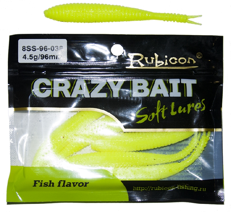 

Силиконовая приманка Rubicon Crazy Bait 96 мм, 038, 6 шт., Зеленый, Crazy Bait