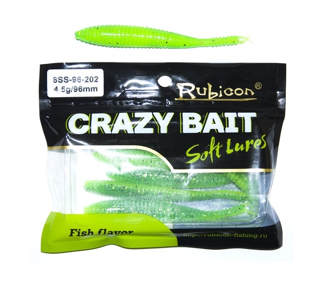 

Силиконовая приманка Rubicon Crazy Bait 96 мм, 202, 6 шт., Зеленый, Crazy Bait
