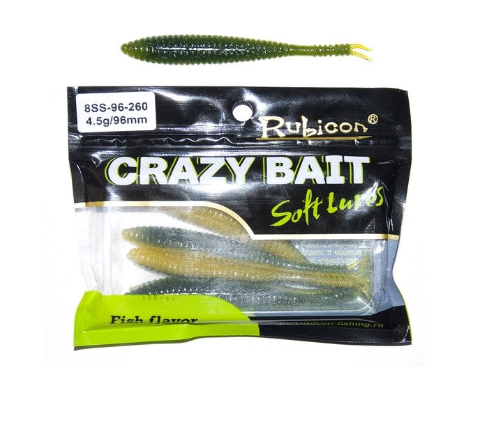 

Силиконовая приманка Rubicon Crazy Bait 96 мм, 260, 6 шт., Зеленый, Crazy Bait