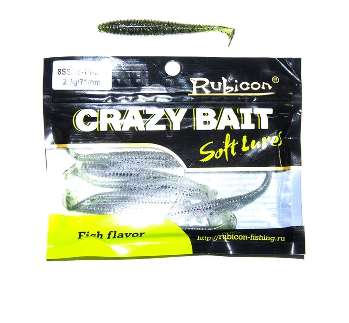 

Силиконовая приманка Rubicon Crazy Bait 71 мм, 001, 8 шт., Зеленый, Crazy Bait