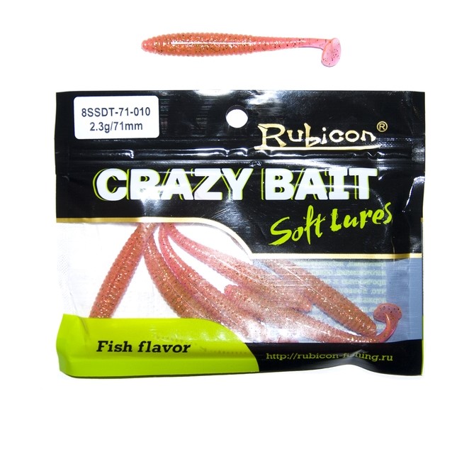 

Силиконовая приманка Rubicon Crazy Bait 71 мм, 010, 8 шт., Красный, Crazy Bait