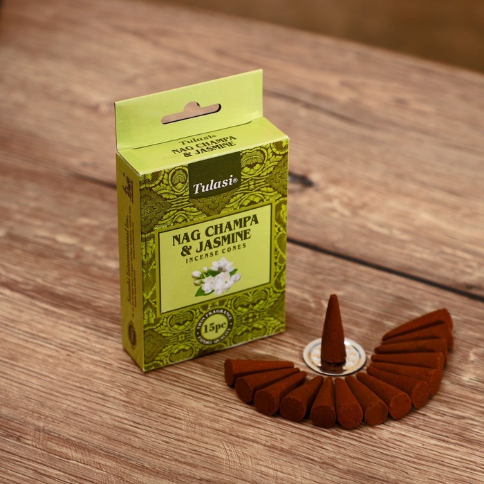 

Благовония NAG CHAMPA "Tulasi" 15 аромаконусов Jasmine, Indian style