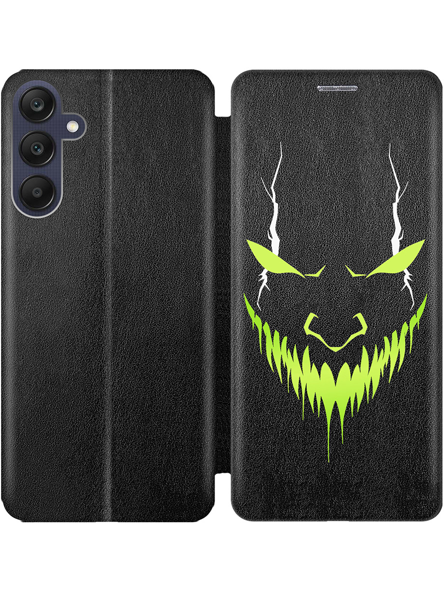 

Чехол-книжка на Samsung Galaxy A25 с принтом "Evil Face" черный, Черный;белый;зеленый, 780484451
