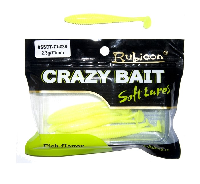 

Силиконовая приманка Rubicon Crazy Bait 71 мм, 038, 8 шт., Желтый, Crazy Bait