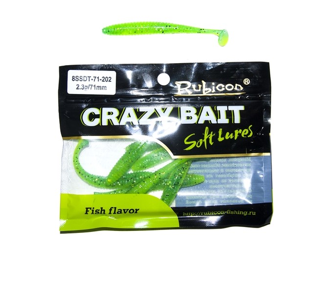 

Силиконовая приманка Rubicon Crazy Bait 71 мм, 202, 8 шт., Зеленый, Crazy Bait