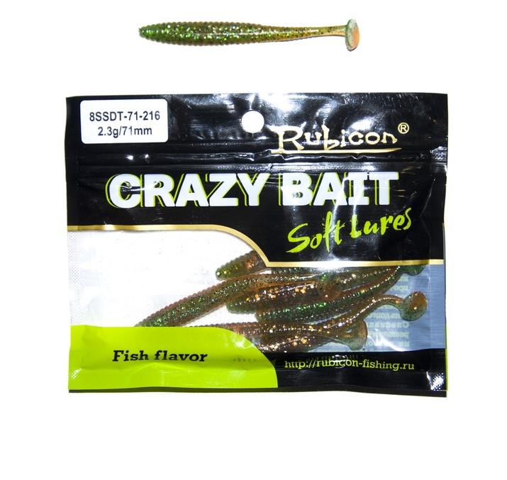 

Силиконовая приманка Rubicon Crazy Bait 71 мм, 216, 8 шт., Зеленый, Crazy Bait