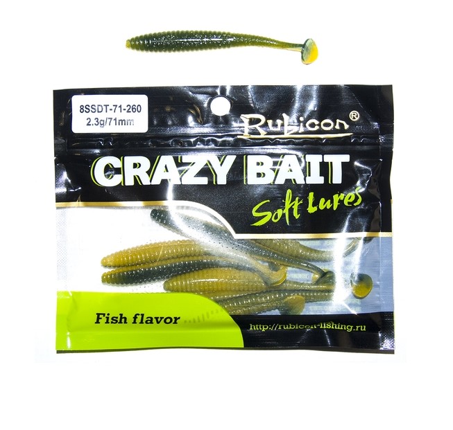 

Силиконовая приманка Rubicon Crazy Bait 71 мм, 260, 8 шт., Зеленый, Crazy Bait