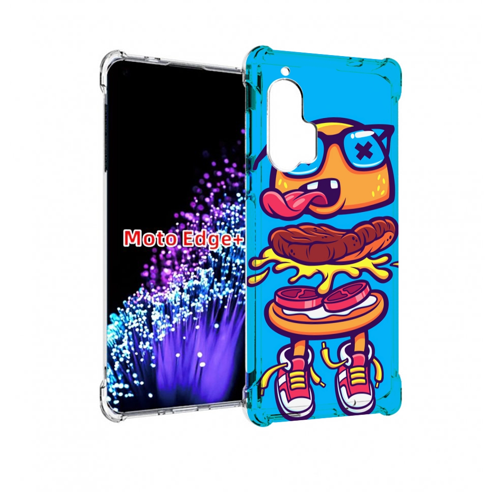 

Чехол MyPads Бургер с очками для Motorola Edge+ Plus, Прозрачный, Tocco
