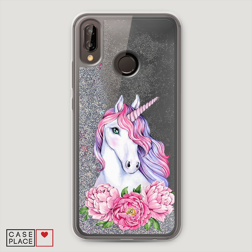 

Чехол Awog на Huawei P20 Lite/Nova 3e "Единорог с пионами", Разноцветный, 64491-1