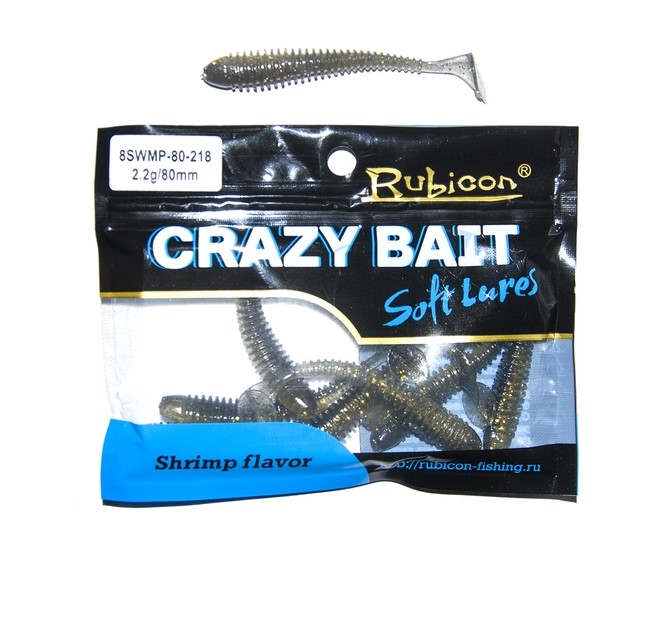 

Силиконовая приманка Rubicon Crazy Bait 80 мм, 218, 8 шт., Серый, Crazy Bait