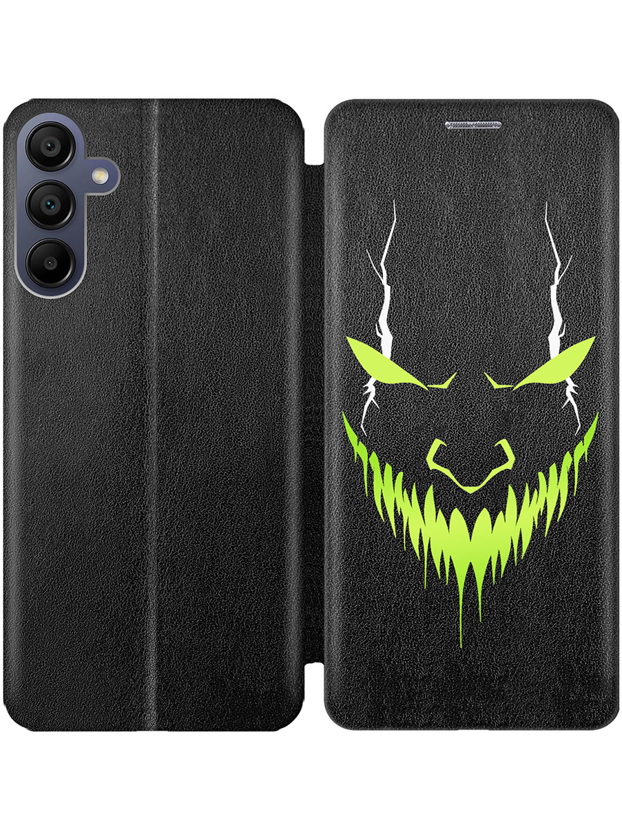 

Чехол-книжка на Samsung Galaxy A15 с принтом "Evil Face" черный, Черный;белый;зеленый, 780484551