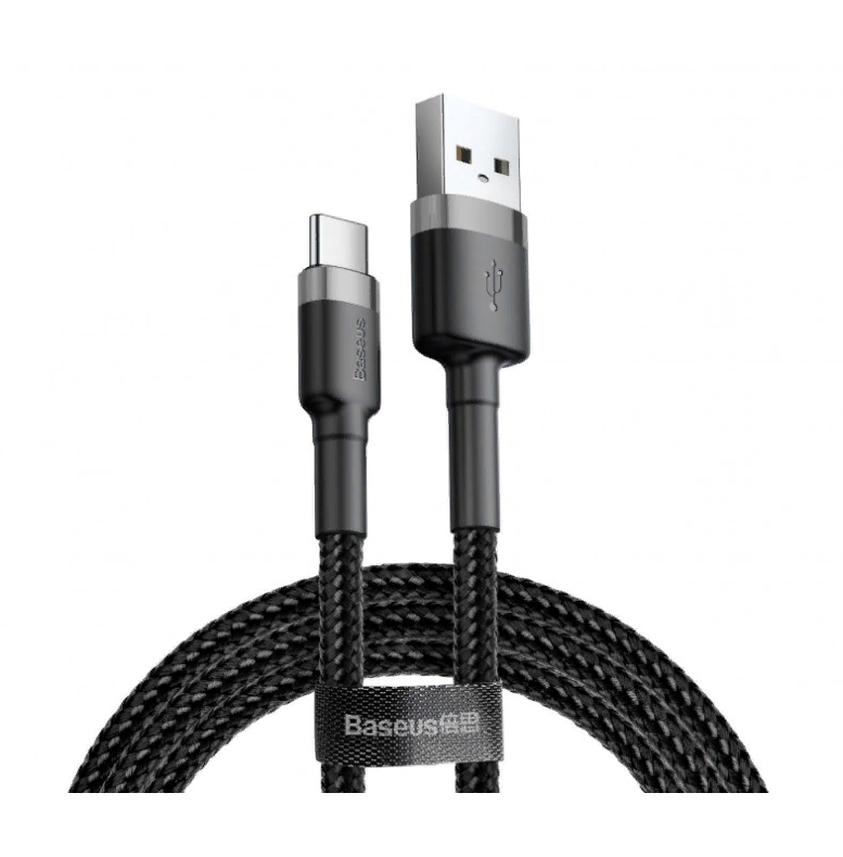 

Кабель Baseus Cafule USB - Type-C, тканевая оплётка, 3,0A, 1 м черный (CALKLF-BG1)
