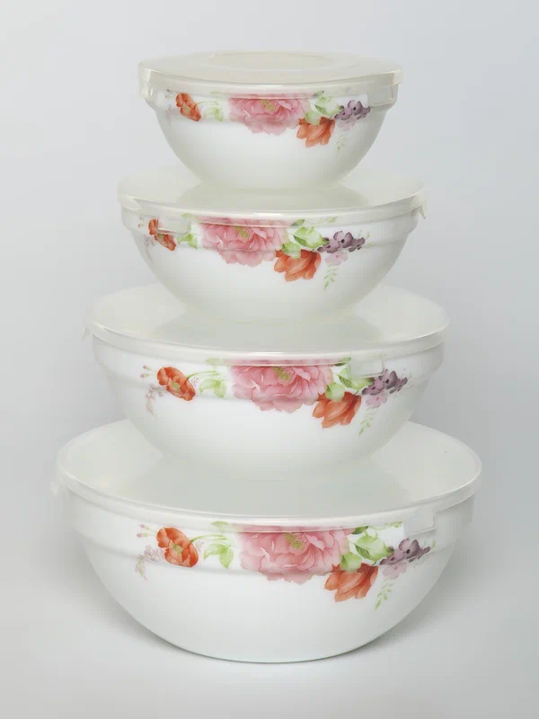 

Набор салатников с крышками Lavenir 192-47264, 4 шт, Белый