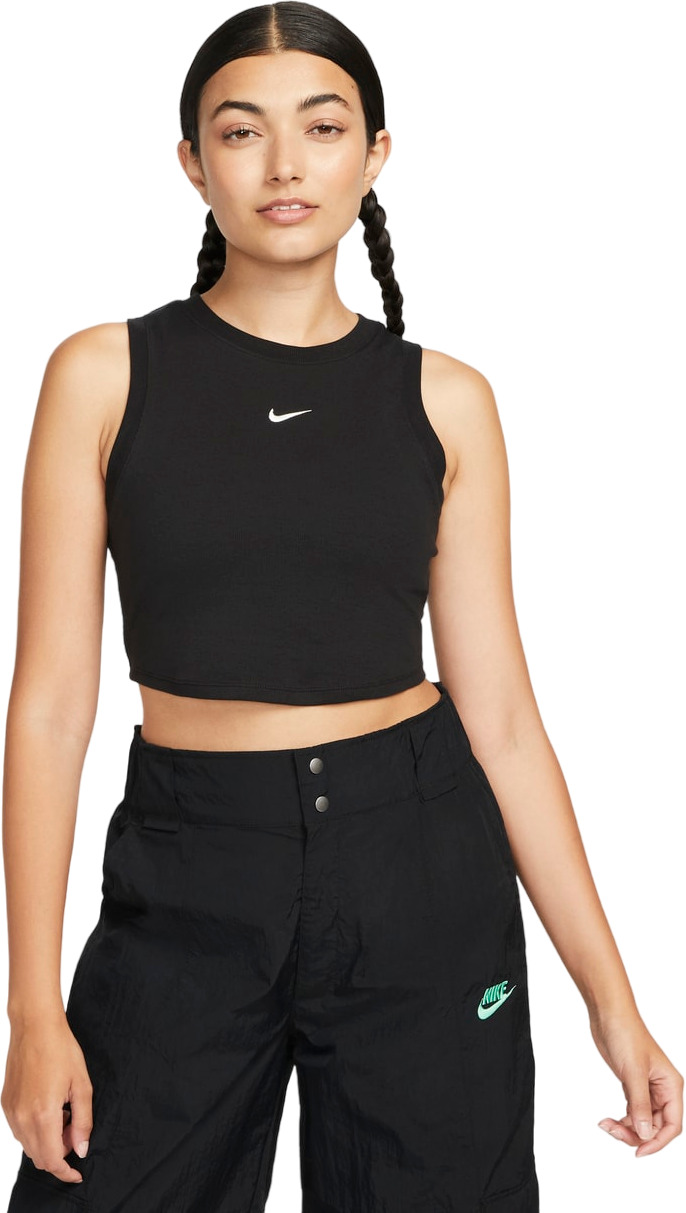 

Топ женский Nike W NSW ESSNTL RIB CRP TANK черный XS, W NSW ESSNTL RIB CRP TANK