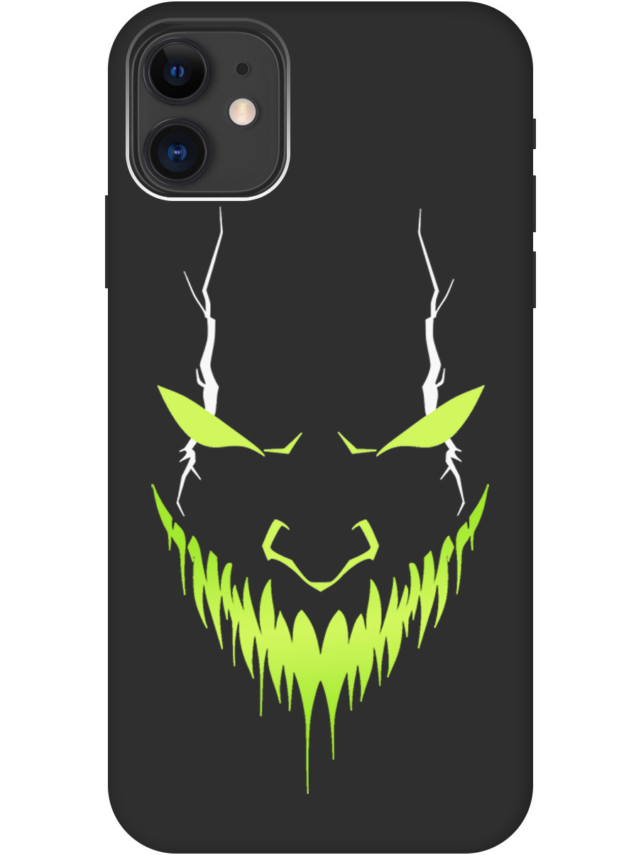 

Силиконовый чехол на Apple iPhone 11 с принтом "Evil Face" матовый черный, Черный;белый;зеленый, 721799551