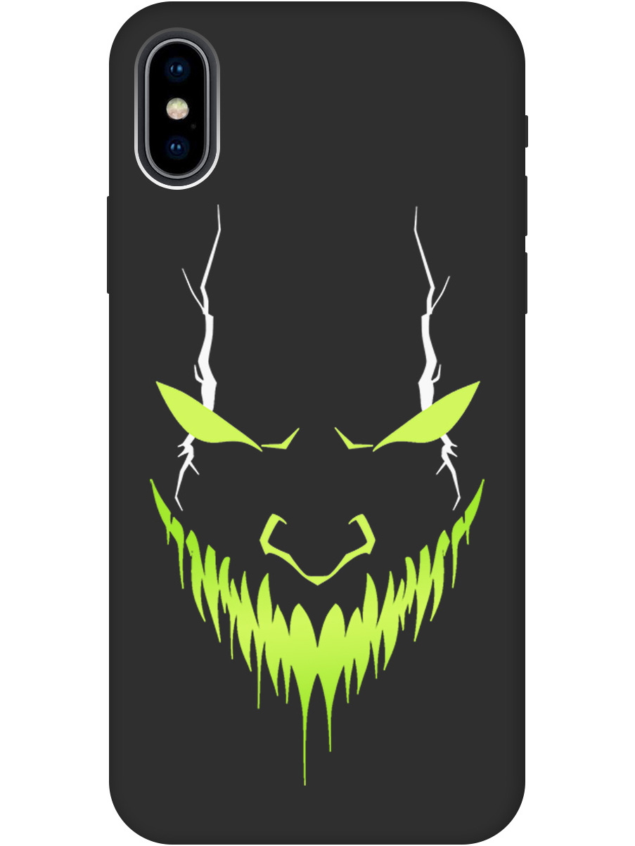 

Силиконовый чехол на Apple iPhone Xs/X с принтом "Evil Face" матовый черный, Черный;белый;зеленый, 715365451