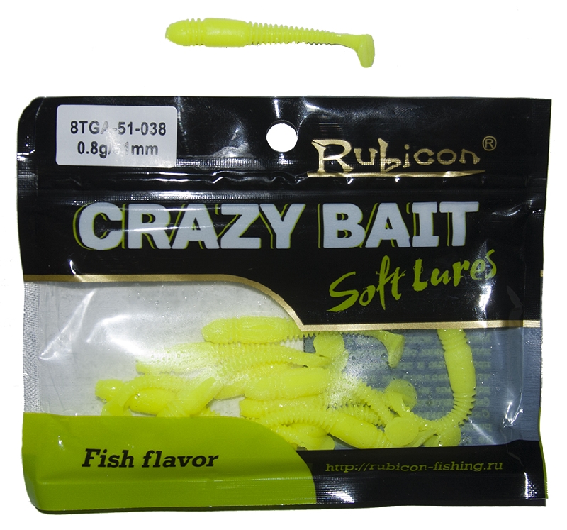 

Силиконовая приманка Rubicon Crazy Bait 51 мм, 038, 12 шт., Желтый, Crazy Bait