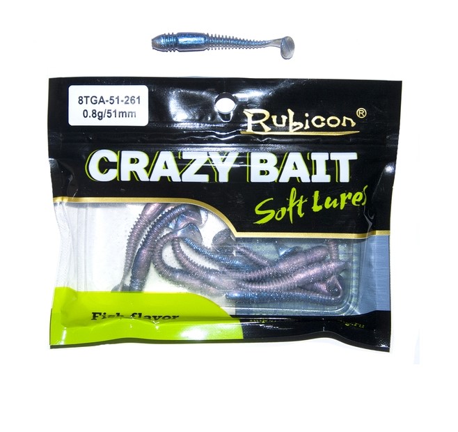 Силиконовые приманки  СберМегаМаркет Силиконовая приманка Rubicon Crazy Bait 51 мм, 261, 12 шт.