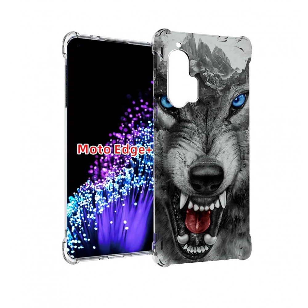

Чехол MyPads Волк-частица мужской для Motorola Edge+ Plus, Прозрачный, Tocco