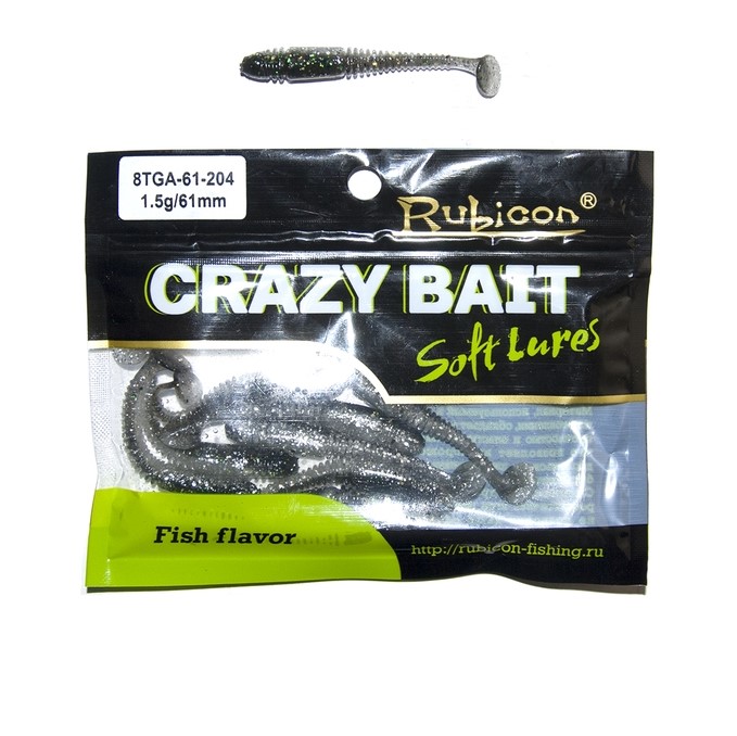 

Силиконовая приманка Rubicon Crazy Bait 61 мм, 204, 10 шт., Черный, Crazy Bait