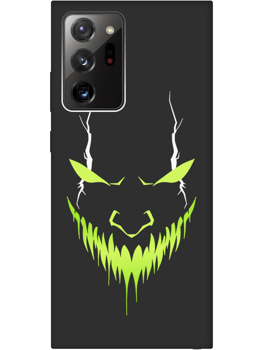 

Силиконовый чехол на Samsung Galaxy Note 20 Ultra с принтом "Evil Face" матовый черный, Черный;белый;зеленый, 723276451