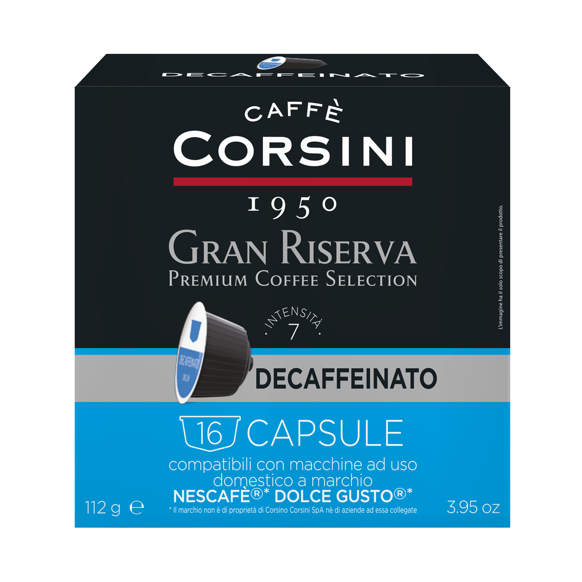 Кофе в капсулах Caffe Corsini Gran Riserva Decaffeinato Dolce Gusto® 112г