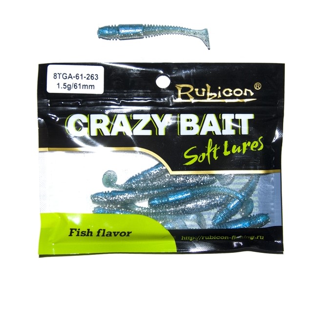

Силиконовая приманка Rubicon Crazy Bait 61 мм, 263, 10 шт., Голубой, Crazy Bait