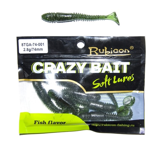 

Силиконовая приманка Rubicon Crazy Bait 74 мм, 001, 8 шт., Зеленый, Crazy Bait